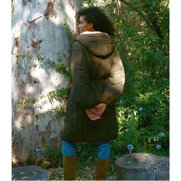 NWT Doen Coat, Dell long coat in Olive Grove, size XS. - Picture 2 of 11